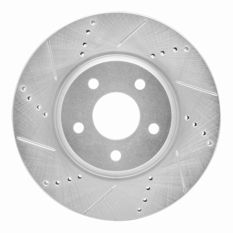 Chevrolet HHR Brake Rotor (1) - Front Left - R1 Concepts - Drilled & Slotted - Silver - `04-`12